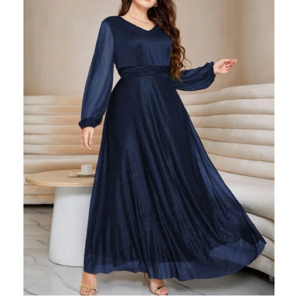 Luxe Pleated Bishop Sleeve Dress